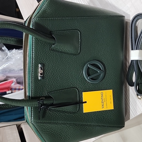 VALENTINO BY MARIO VALENTINO MINIMI DOLLARO Pebbled BAG Dark Green Color - Picture 1 of 8